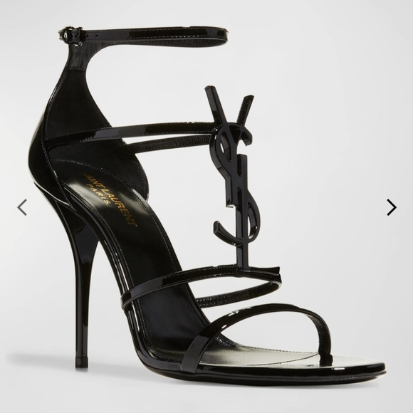 SAINT LAURENT CASSANDRA 100 PATENT SANDAL size 38.5 - Picture 11 of 15